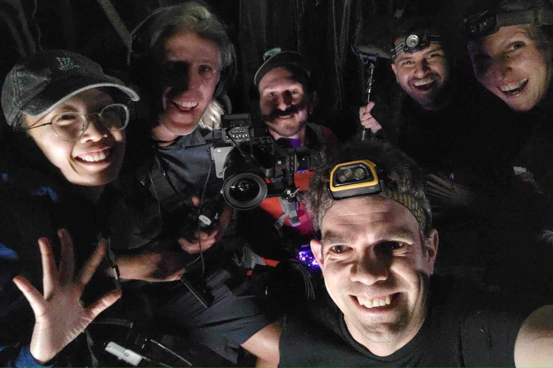 Jenn & Alex with the ABC film crew on Lord Howe Island in October 2023