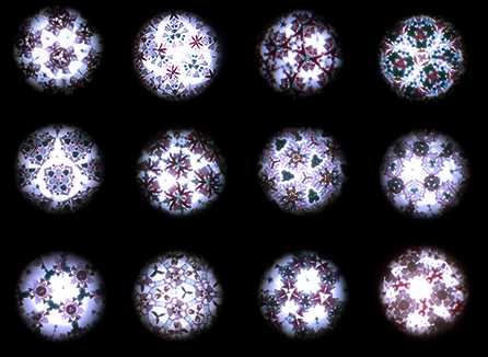 Plastic kaleidoscope patterns